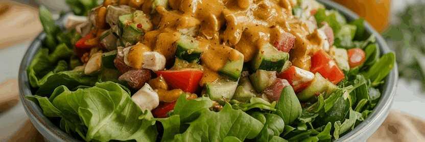 Klassischer Beilagensalat mit Senf-Vinaigrette – so sieht es fertig aus