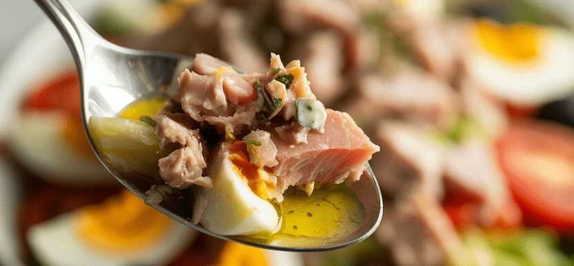 Klassischer Salade Niçoise mit frischem Thunfisch