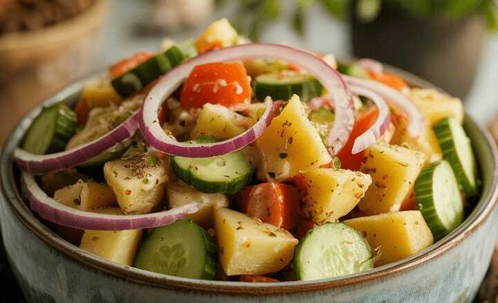 Klassischer Süddeutscher Kartoffel-Gurken-Salat