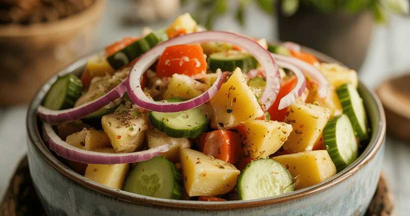 Klassischer Süddeutscher Kartoffel-Gurken-Salat