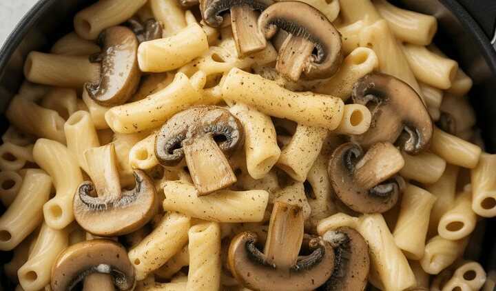 Knoblauch mit 450 g frische Champignons in Leckere Rahmsoße