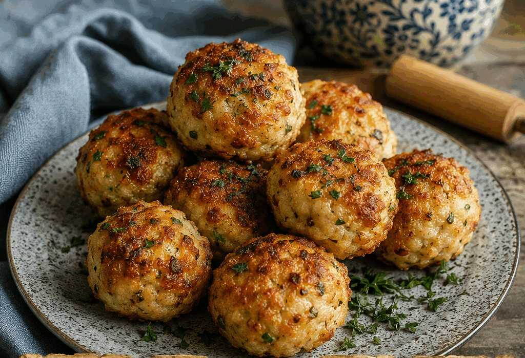 Knödel vom Vortag knusprig gebraten im Airfryer – mit Zutaten