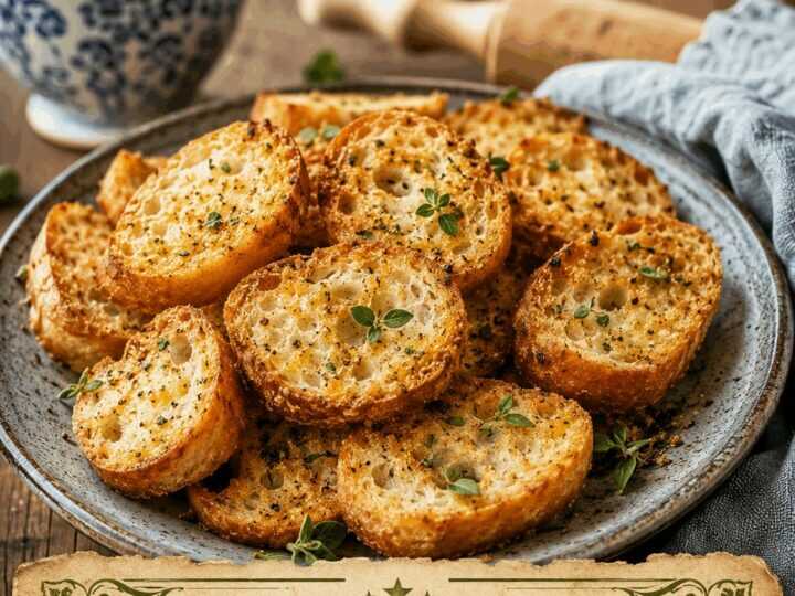Knusprige Brotchips zum Dip aus dem Airfryer – perfekt als Beilage zum Grillabend