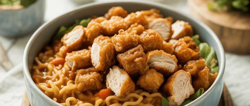 Hähnchenwürfel als Bowl-Topping