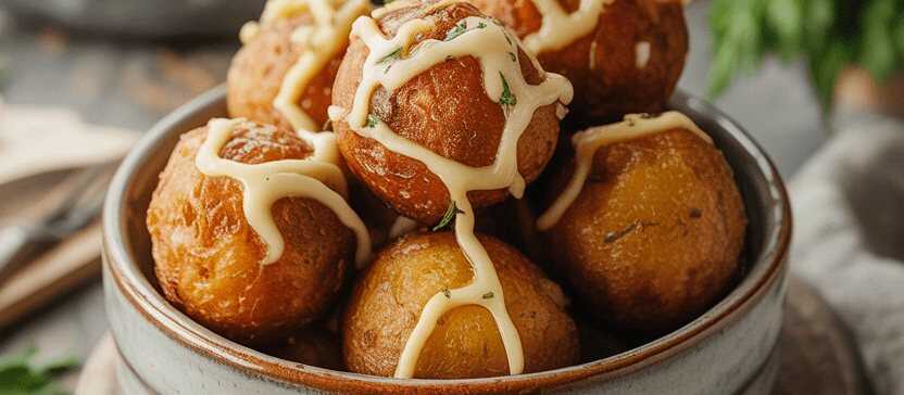 Knusprige Kartoffelkugeln als Snack – so sieht es fertig aus
