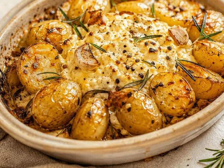 Knusprige Kartoffeln mit gebackener Feta-Creme: Ein Geschmackserlebnis erwartet dich!