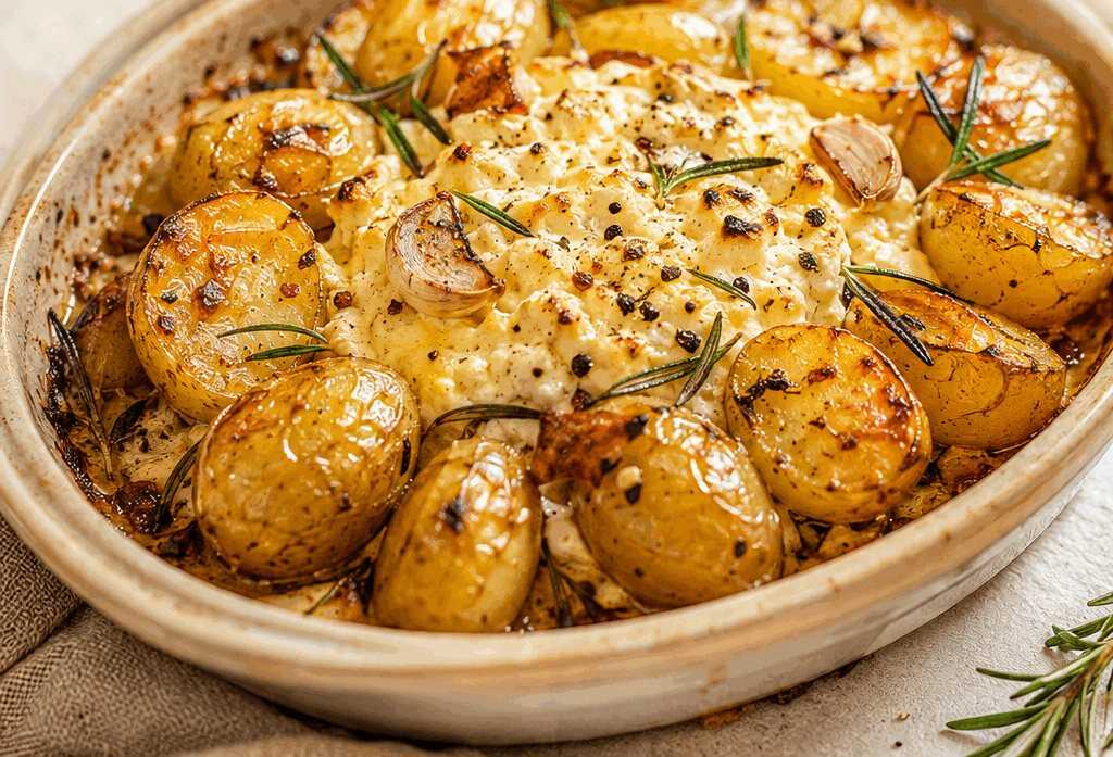 Knusprige Kartoffeln mit gebackener Feta-Creme: Ein Geschmackserlebnis erwartet dich!