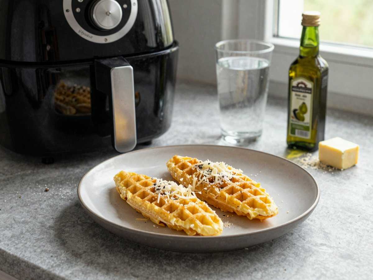 Knusprige Polenta-Ecken aus dem Airfryer – während der Zubereitung