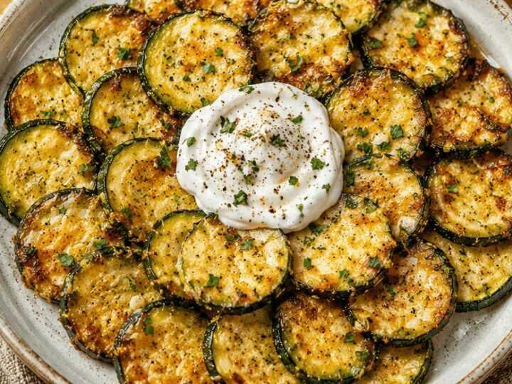 Knusprige Zucchinischeiben mit Knoblauch und Sauerrahm – Versuch’s jetzt!