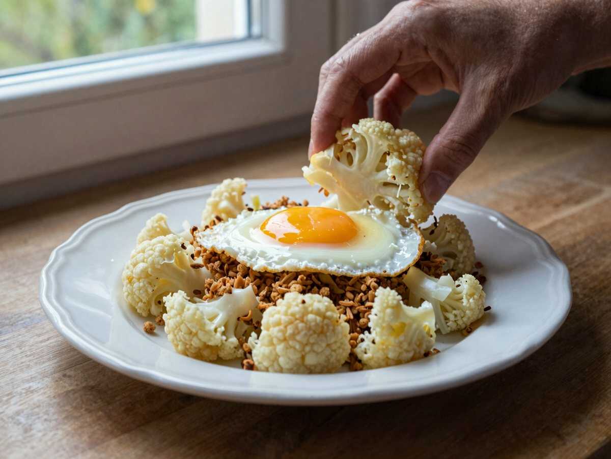 Knuspriger Blumenkohl mit Reibekäse und 20 Minuten Backzeit – während der Zubereitung