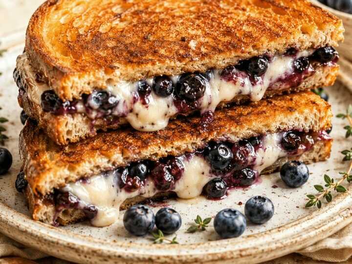 Knuspriges Blaubeer-Grilled Cheese, das deine Geschmacksnerven verzaubert!