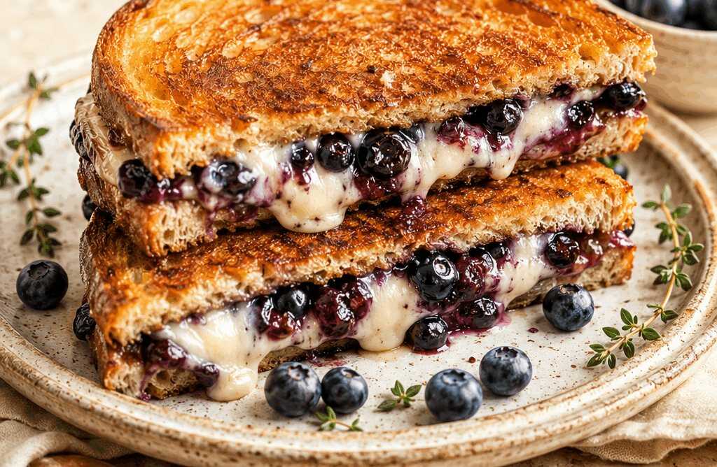 Knuspriges Blaubeer-Grilled Cheese, das deine Geschmacksnerven verzaubert!