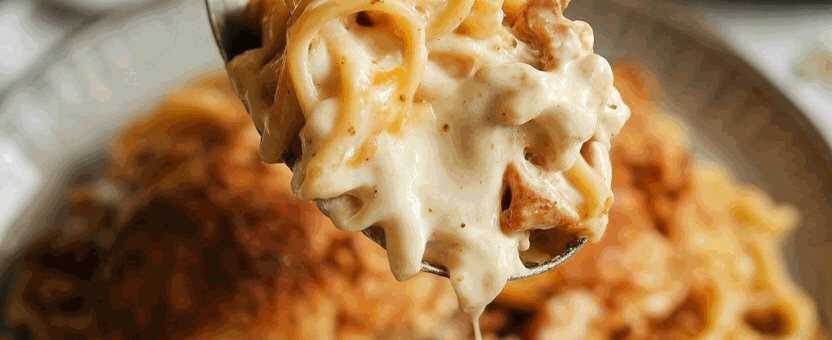Knuspriges Hähnchen mit cremige Pasta in 20 Minuten gemacht! – so sieht es fertig aus
