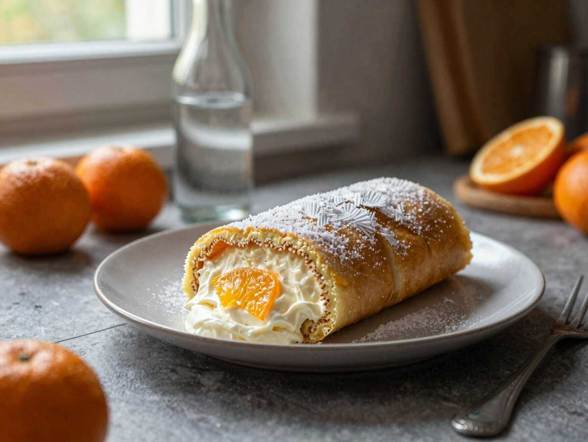 Köstliche Biskuitrolle mit Mandarinen und Quark: Ein einfaches Rezept zum Verlieben! – während der Zubereitung