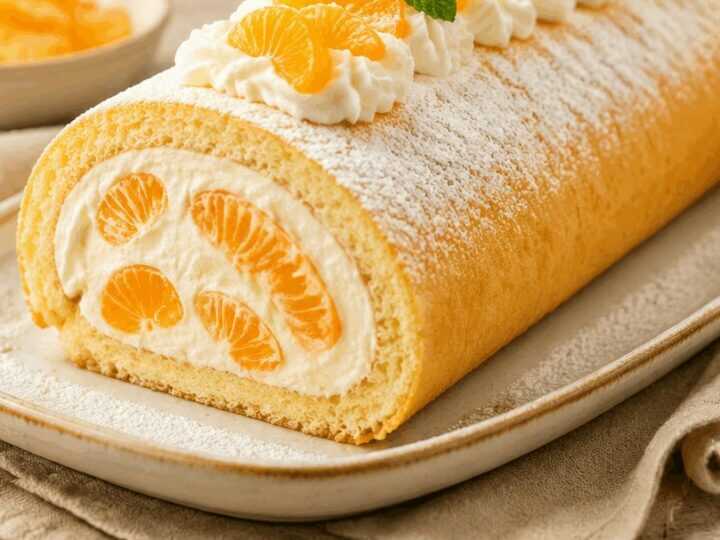Köstliche Biskuitrolle mit Mandarinen und Quark: Ein einfaches Rezept zum Verlieben!