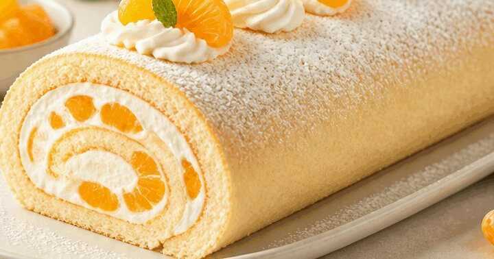 Köstliche Biskuitrolle mit Mandarinenquark: Ein himmlisches Rezept zum Ausprobieren!