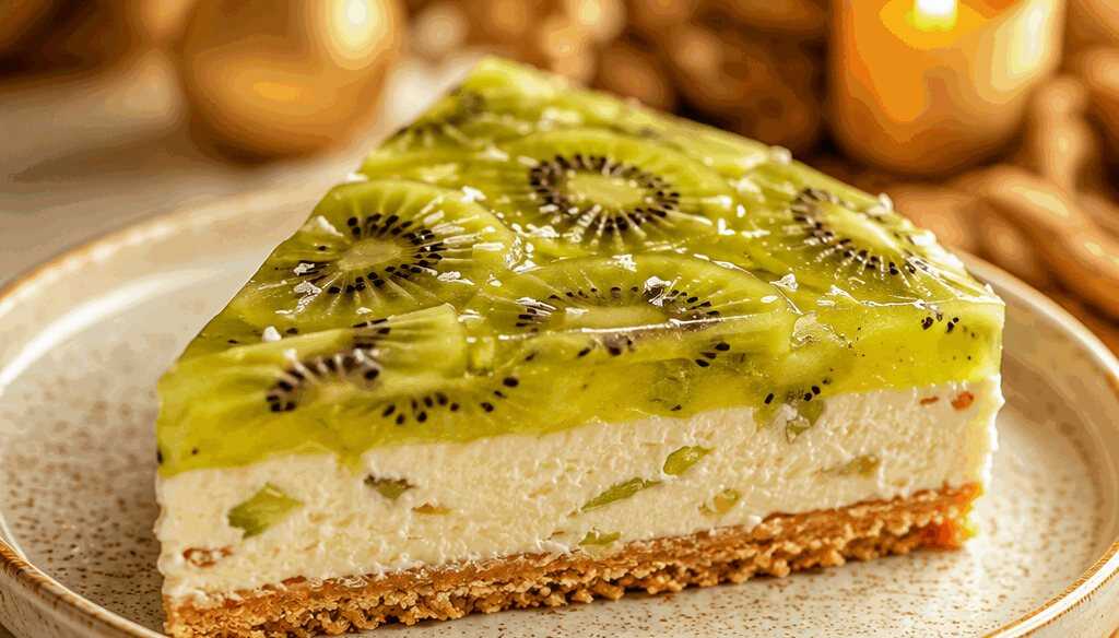 Köstliche Kiwi-Torte mit Frischkäse und Butterkeks: Ein Genuss zum Verlieben! – so sieht es fertig aus