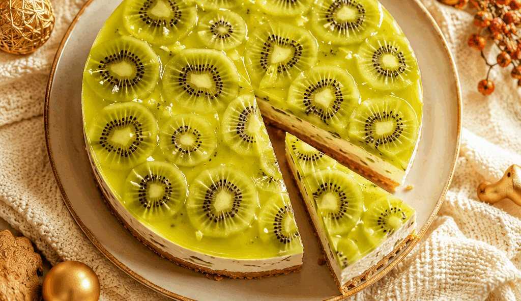 Kiwi-Torte mit Frischkäse und Butterkeks