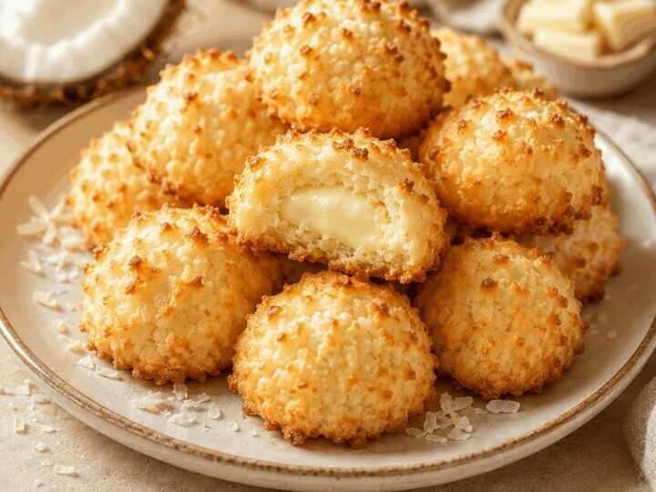Köstliche Kokosplätzchen mit weißer Schokoladenfüllung – Ein unwiderstehliches Rezept!