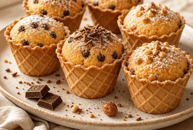 Köstliche Minikuchen im Waffelbecher – Das musst du probieren!