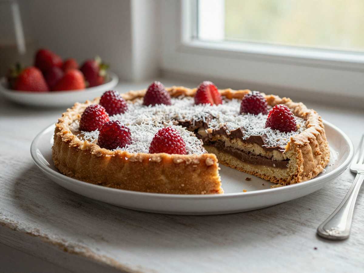 Köstliche Pfirsich-Raffaello-Torte: Ein himmlisches Rezept zum Nachmachen! – während der Zubereitung