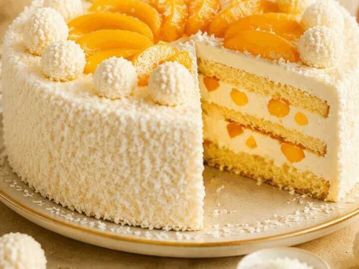 Köstliche Pfirsich-Raffaello-Torte: Ein himmlisches Rezept zum Nachmachen!