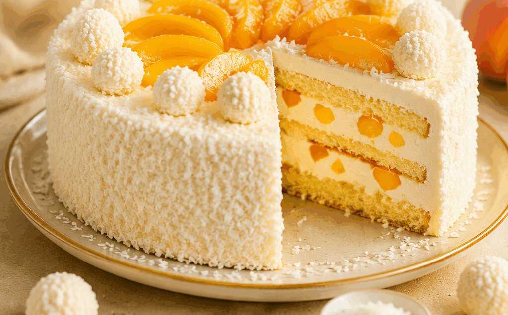 Pfirsich-Raffaello-Torte