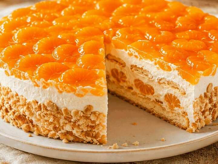 Köstliche Philadelphia-Mandarinen-Torte mit Löffelbiskuit – Jetzt ausprobieren!
