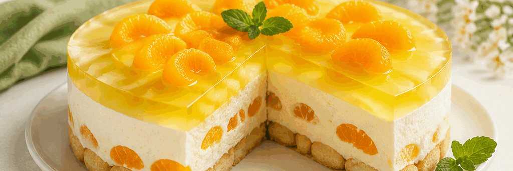 Philadelphia-Torte mit Mandarinen und Löffelbiskuits – Schnell und ganz ohne Backen