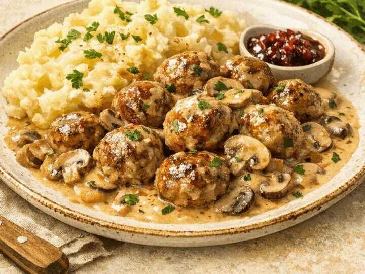 Köstliche Schwedische Hackbällchen in Cremiger Pilzsoße: Ein Rezept, das Sie Probieren Müssen!