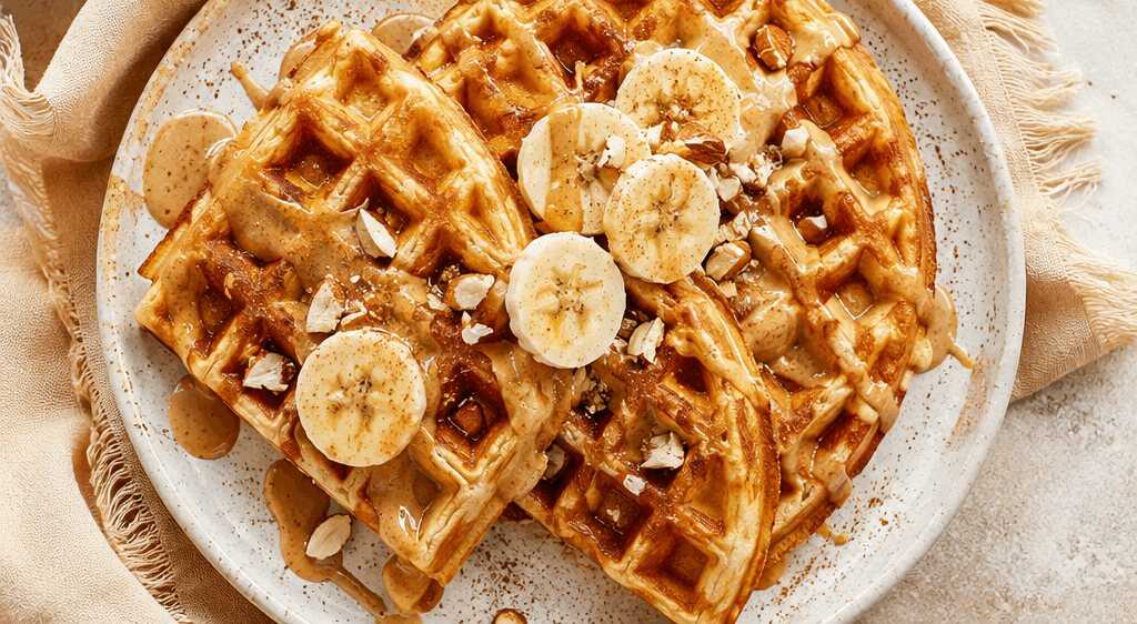 Waffeln mit Mandelmus