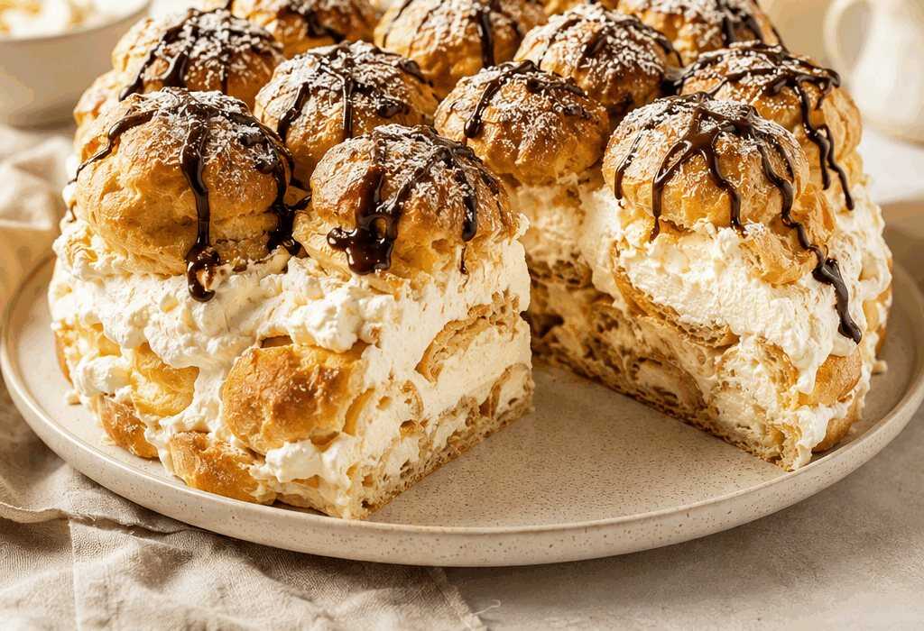 Windbeuteltorte mit Frischkäse