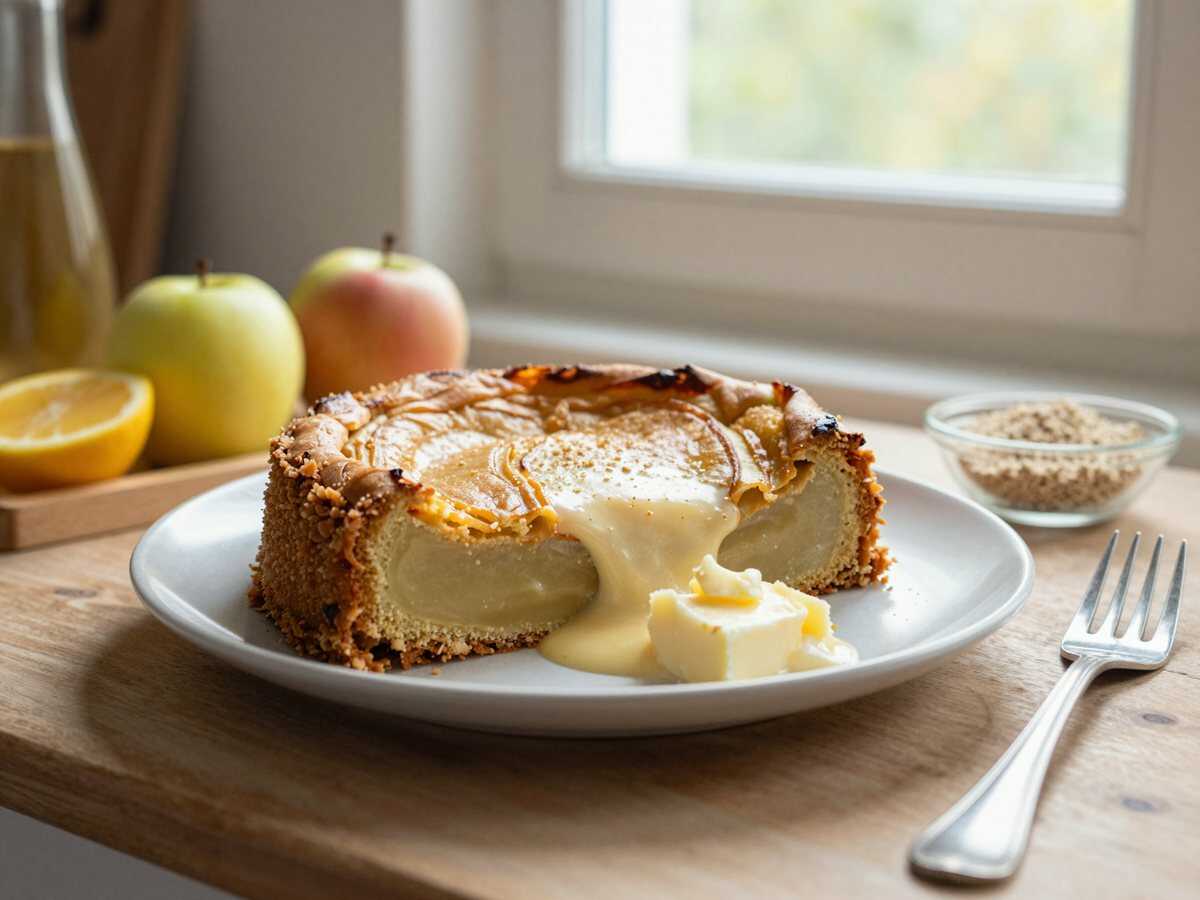 Köstlicher Apfelkuchen mit Vanillecreme - Ein Rezept zum Verlieben! – während der Zubereitung