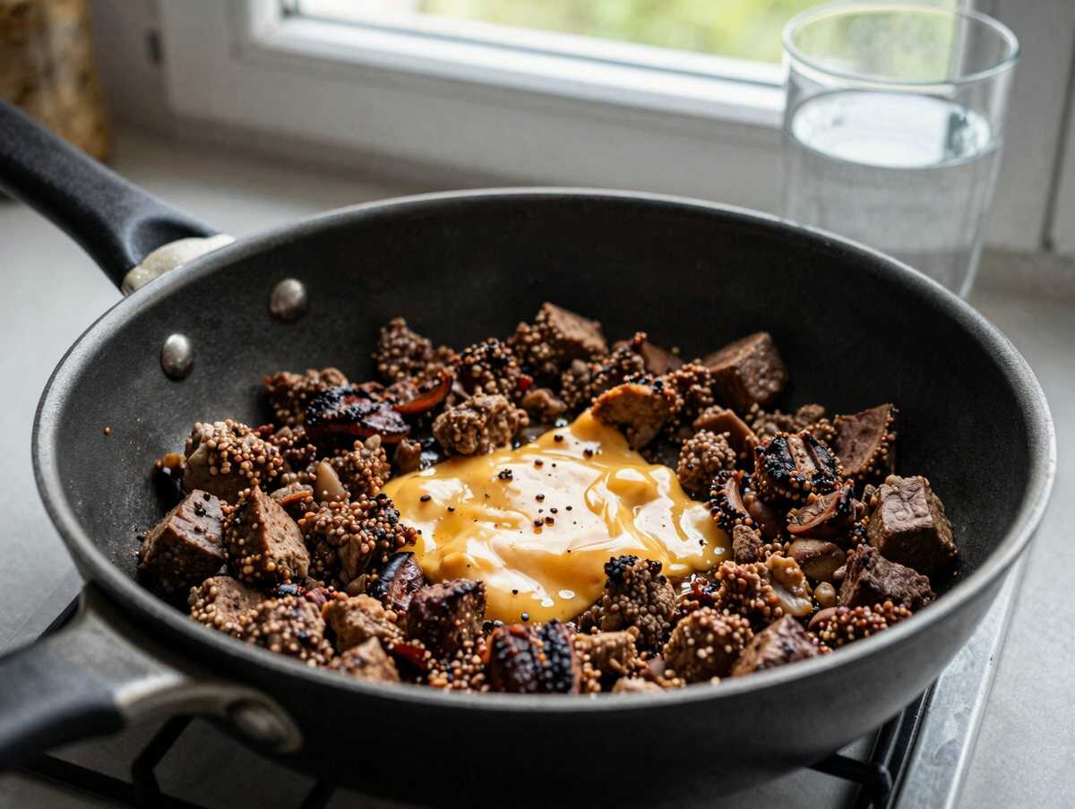 Köstlicher Cheeseburger-Kuchen: Das Rezept, das du ausprobieren musst! – während der Zubereitung