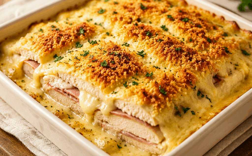 Köstlicher Hähnchen Cordon Bleu Auflauf in nur 40 Minuten fertig!