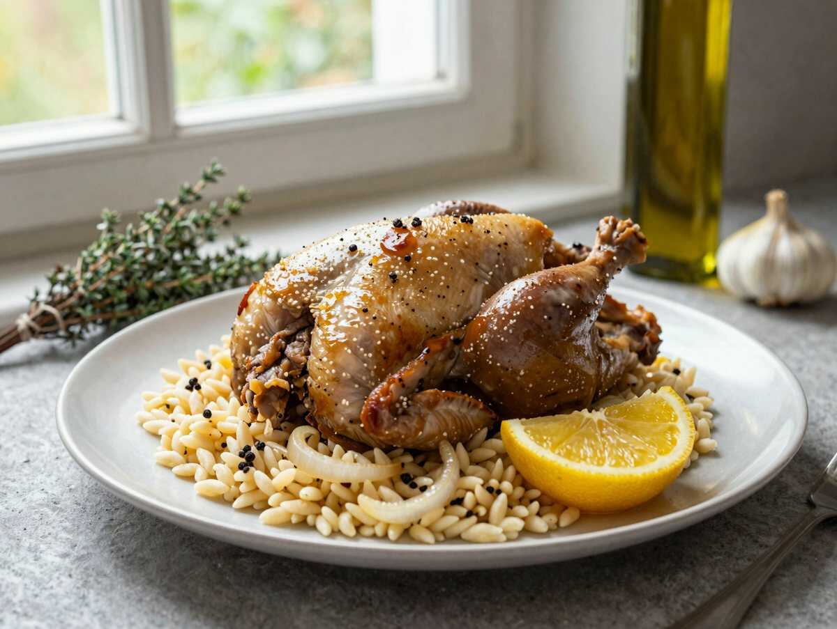 Köstlicher Hähnchentopf mit Zitrone und Orzo: Das ultimative Soulfood-Erlebnis! – während der Zubereitung