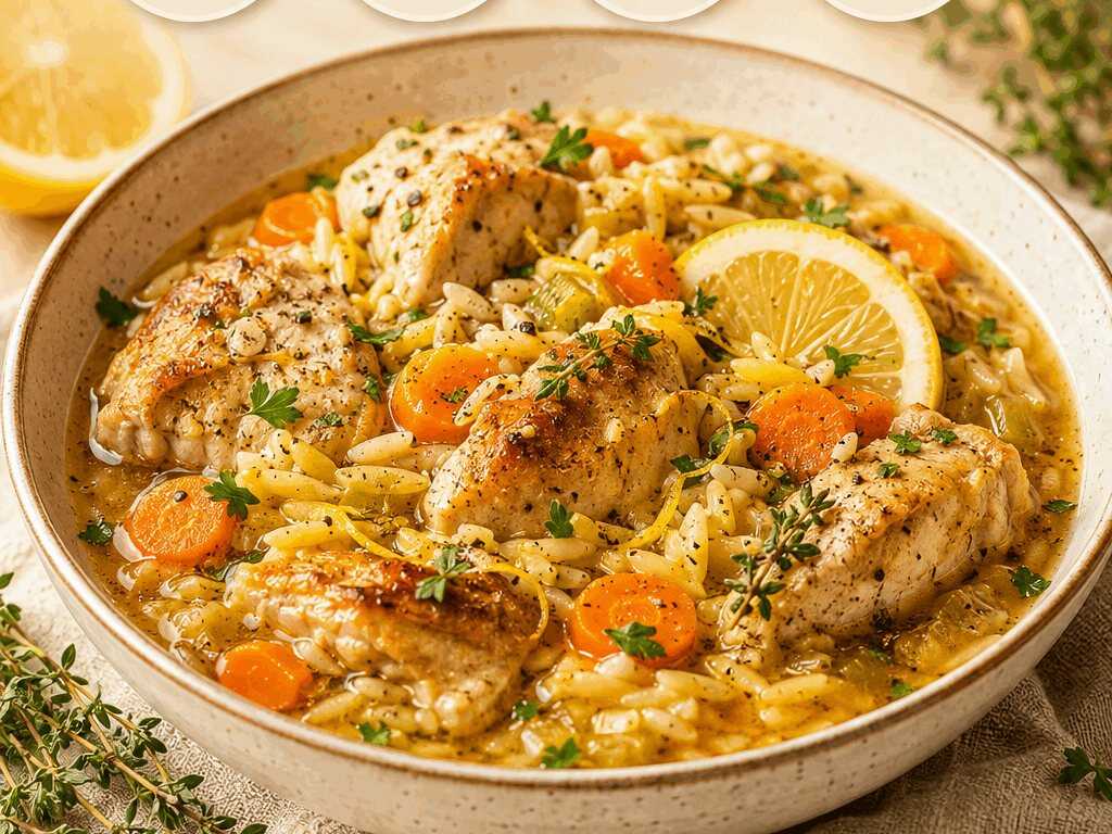 Köstlicher Hähnchentopf mit Zitrone und Orzo: Das ultimative Soulfood-Erlebnis!