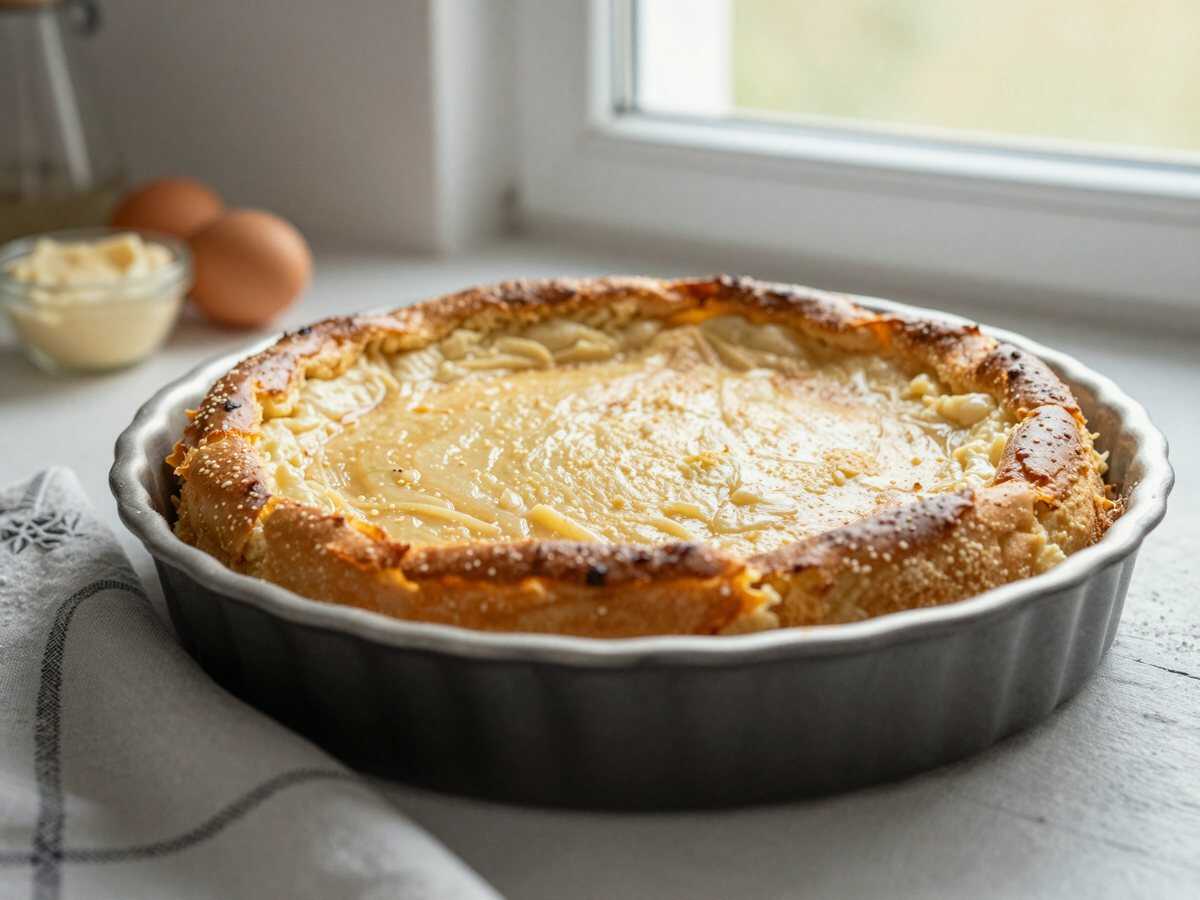 Köstlicher Käsekuchen ohne Boden: Blitzrezept in nur 2 Minuten! – während der Zubereitung