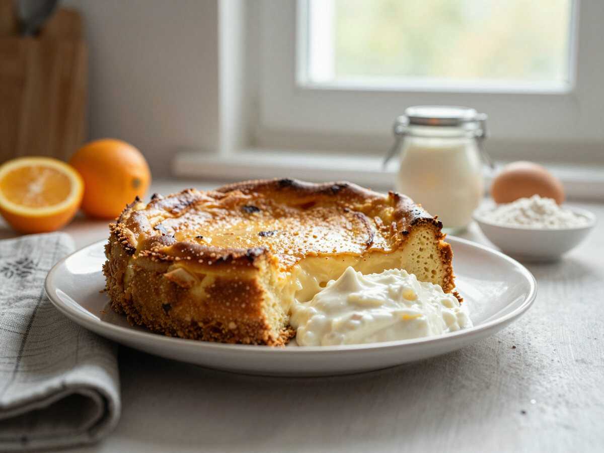 Köstlicher Käsekuchen ohne Boden mit Vanillepudding – Ein Muss für Naschkatzen! – während der Zubereitung