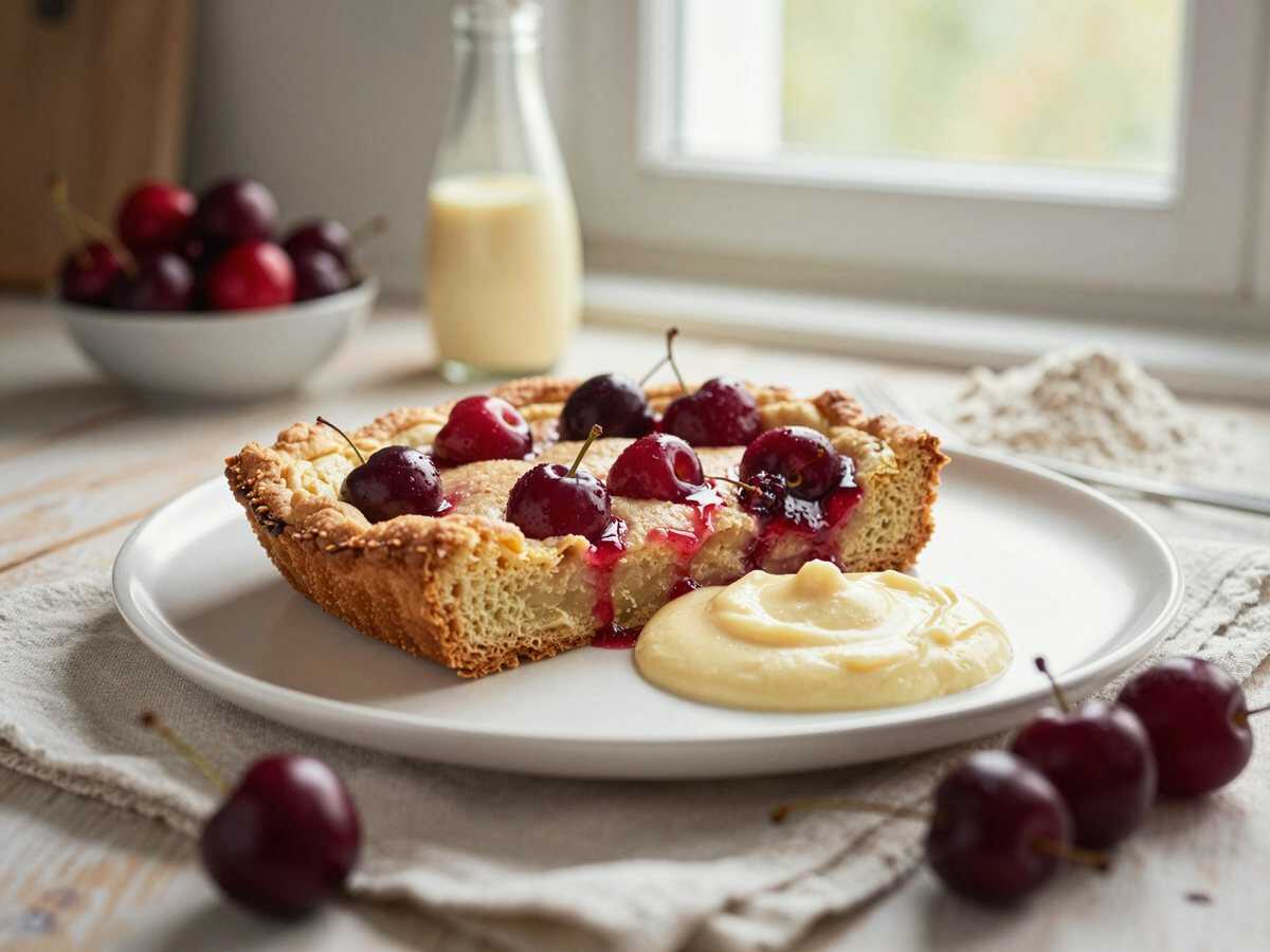 Köstlicher Kirsch-Eierlikör-Blechkuchen mit Schmand-Sahne: Ein unwiderstehliches Rezept entdecken! – während der Zubereitung