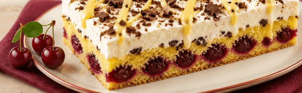 Kirsch-Eierlikör-Blechkuchen mit Schmand-Sahne