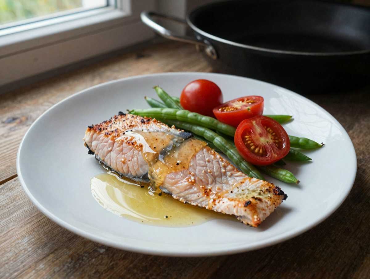 Köstlicher Lachs mit Soja-Glasur: Schnelle und gesunde Abendessen-Idee! – während der Zubereitung