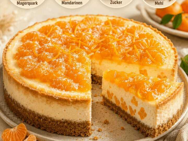 Köstlicher Mandarinen-Käsekuchen, den du unbedingt probieren musst!