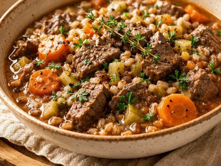 Köstlicher Rindfleisch-Gerste-Eintopf: Ihr neues Lieblingsrezept für gemütliche Abendessen!
