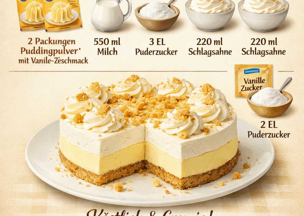 Vanillecreme-Kuchen