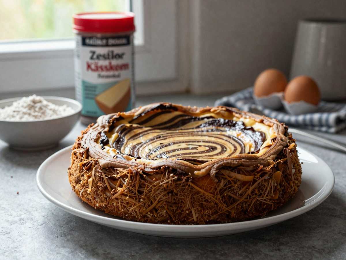 Köstlicher Zebra-Käsekuchen: Das einfache Rezept ohne Boden! – während der Zubereitung
