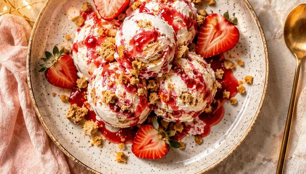 Erdbeer-Käsekuchen-Eis