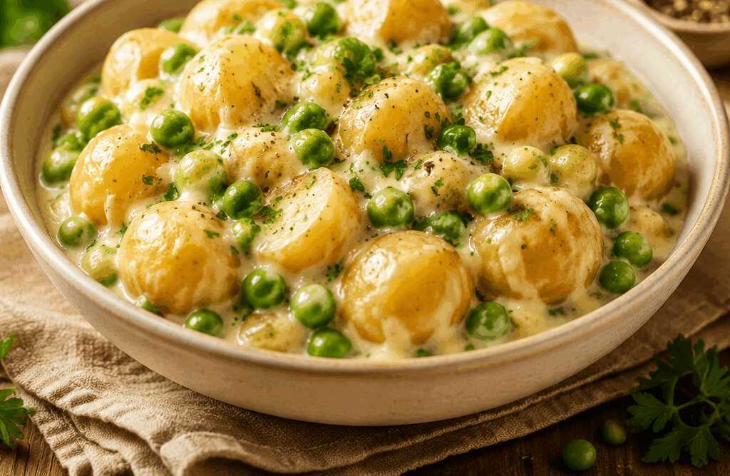 Köstliches Rezept: Cremige Kartoffeln und Erbsen für gemütliche Abende