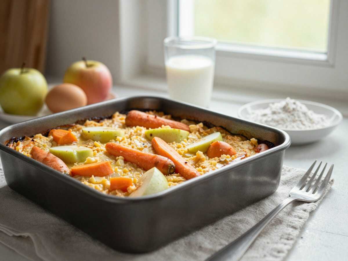 Köstliches Rezept: Entdecke den saftigen Karotten-Apfel-Kuchen! – während der Zubereitung