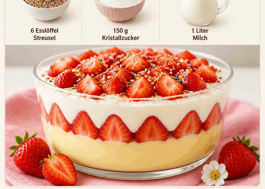 Erdbeer-Vanille-Pudding
